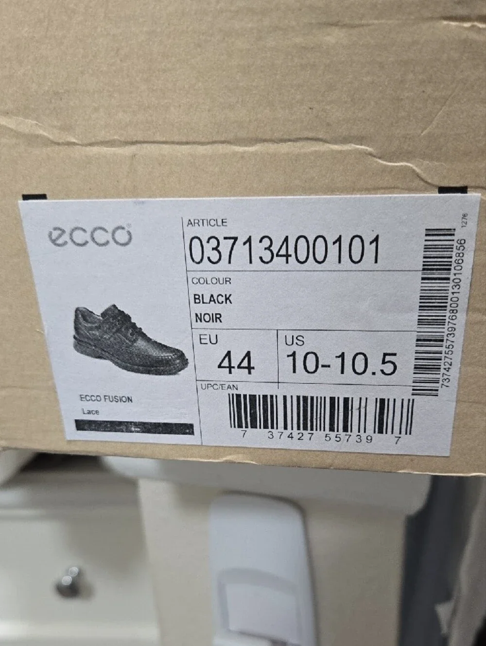 Ecco Men's Black Leather Lace-Up Derby Shoes
